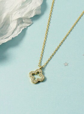 项链满钻镶石吊坠女简约气质小众设计感锁骨学生网红潮