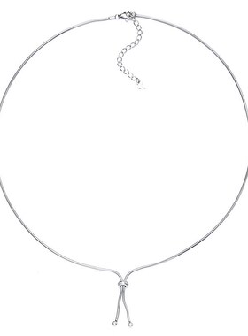 伸缩蛇骨圆珠可调节项链女流苏吊坠简约韩版锁骨链颈链两戴