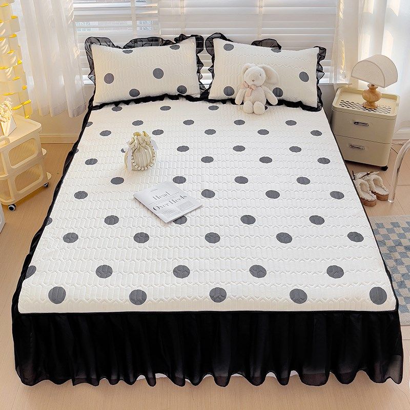 新款乳胶床裙款天然凉席2024三件套夏季床垫冰丝床单儿童学生现货,淘宝优惠券,粉丝福利购,淘宝优惠卷