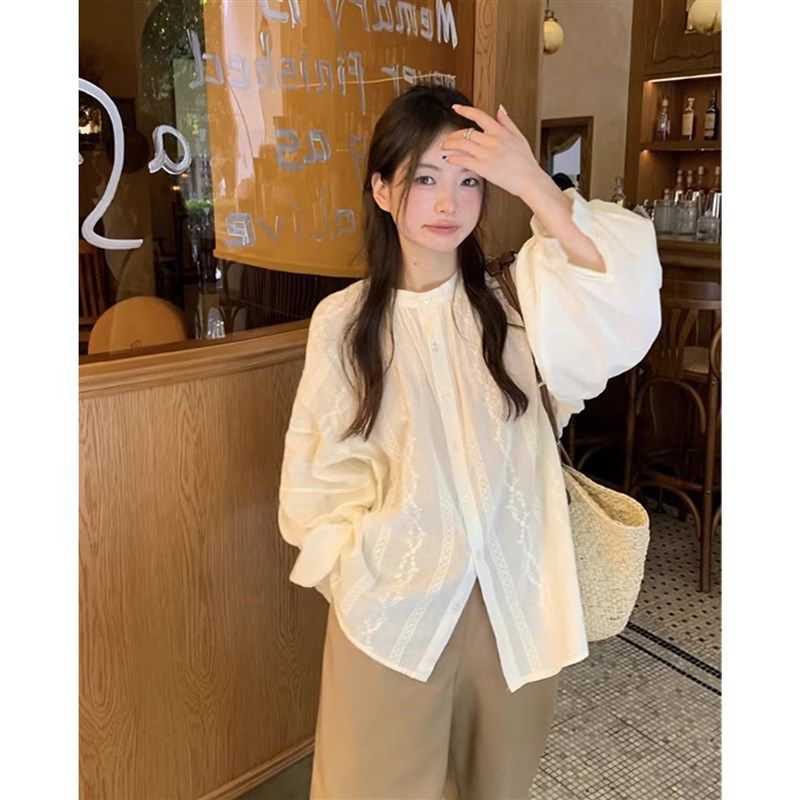 孕妇秋装套装法式复古蕾丝刺绣长袖衬衫上衣托腹阔腿裤春秋两件套,淘宝优惠券,粉丝福利购,淘宝优惠卷