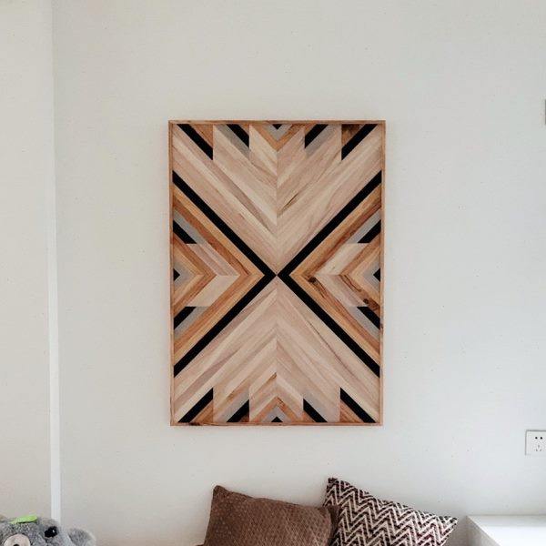 侘寂风原木手工木版画实木几何立体装饰画沙发电视背景墙面画,淘宝优惠券,粉丝福利购,淘宝优惠卷