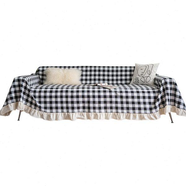 蔓越家  北欧棋盘格水洗全棉沙发巾客厅格子沙发盖布全包盖巾罩子,淘宝优惠券,粉丝福利购,淘宝优惠卷