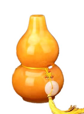 黄玉葫芦装饰摆件黄色家居饰品工艺品礼品办公商务家居摆件