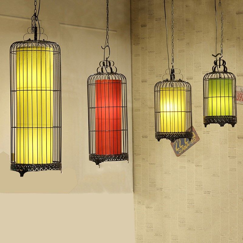 新中式铁艺鸟笼吊灯落地灯酒吧咖啡厅通道灯具灯饰喜庆红灯笼地灯,淘宝优惠券,粉丝福利购,淘宝优惠卷