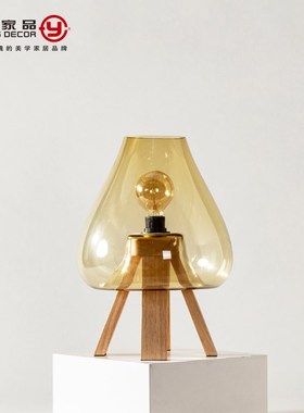 手工吹制玻璃台灯书房客厅简约现代轻奢样板间装饰品家新居甩卖