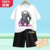 Titan Surveillance TV Clothes Children's Summer Electric Drill Speaker Boys Boys Short Sleeve T-Shirts Shorts Two-piece Suit
