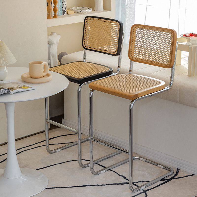 北欧实木藤编吧台椅家用高脚凳简约吧椅复古酒吧椅前台高椅子吧凳,淘宝优惠券,粉丝福利购,淘宝优惠卷