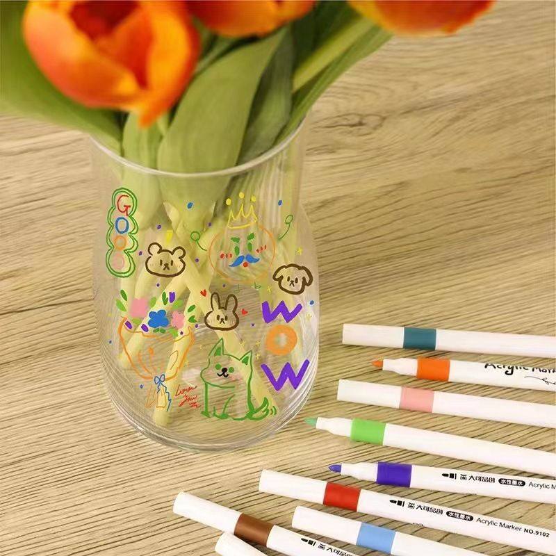 丙烯马克笔学生儿童不透色防水油漆彩笔24色DIY绘画丙烯画笔,淘宝优惠券,粉丝福利购,淘宝优惠卷