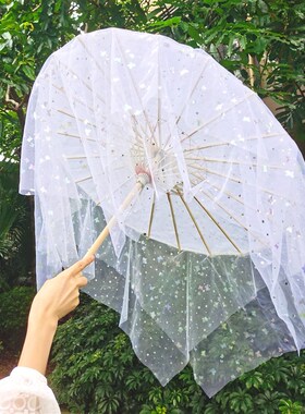 倩影龙吟幼儿园儿童学生舞蹈伞走秀开场舞舞龙仙气流苏纱幔绸布伞