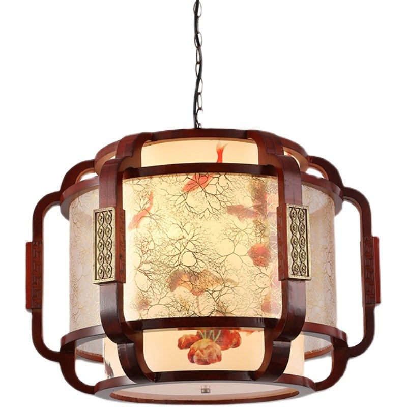仿古中式吊灯饭店实木中国风古典羊皮灯茶楼包厢过道工程定制灯具,淘宝优惠券,粉丝福利购,淘宝优惠卷