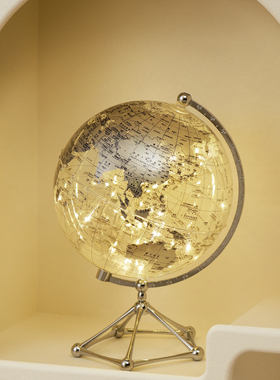 创意透明地球仪摆件轻奢发光家居客厅酒柜电视柜办公室桌面装饰品
