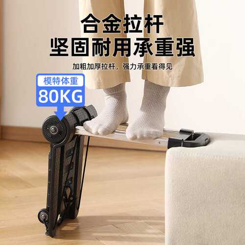 折叠式拉杆小拉车搬行李搬家拉货家用便携推车买菜取快递小拉杆车 - 图1