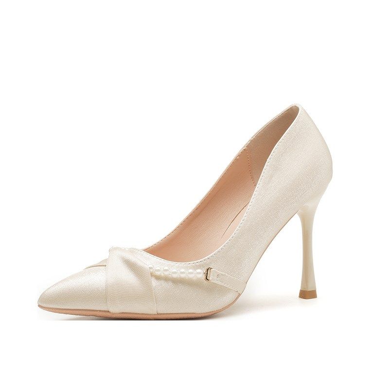 法式高跟鞋新娘鞋不累脚婚鞋胖脚宽脚女鞋大码41一43小众气质单鞋,淘宝优惠券,粉丝福利购,淘宝优惠卷