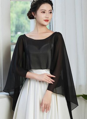 披肩女夏季配裙子外搭薄款套头拍照百搭护肩颈防晒旅游斗篷套衫女