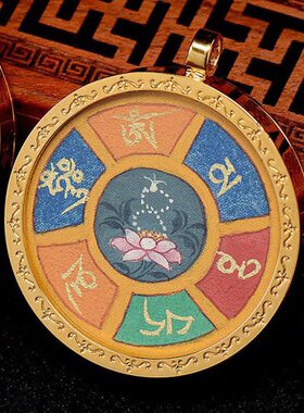 手绘唐卡项链吊坠天然矿物颜料观音嘎乌盒男女随身挂饰