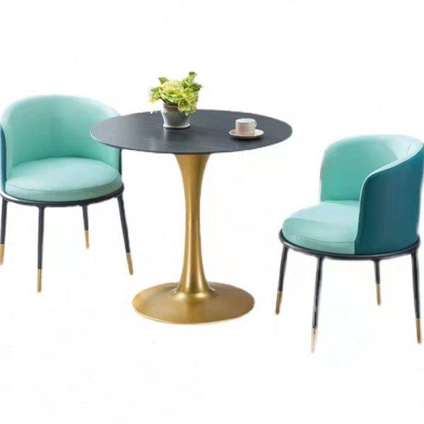 北欧轻奢洽谈桌椅组合网红岩板休闲桌店铺休息区阳台会客接待圆桌,淘宝优惠券,粉丝福利购,淘宝优惠卷