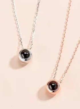 情侣项链女私人彩图照片投影我爱你项链女百搭小众设计情人节礼物