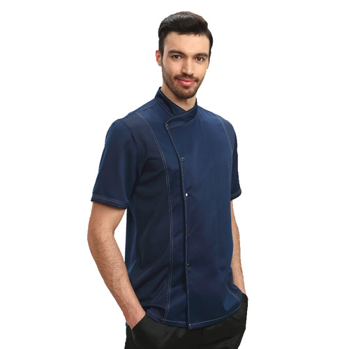 厨师工作服男女短袖透气简约酒店厨房烘焙制服西餐定制工装厨师服 - 图3