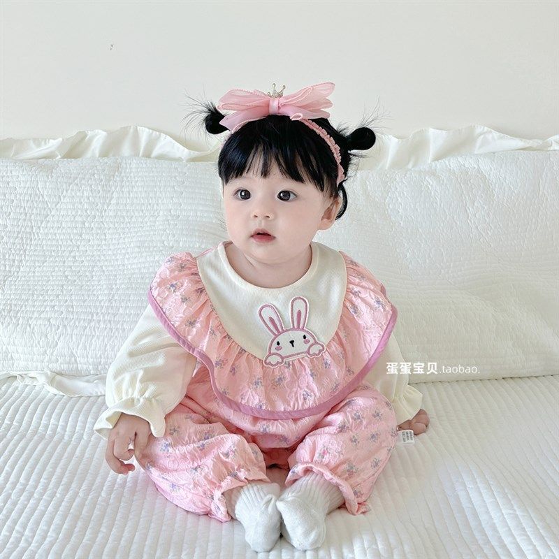 超萌婴儿衣服秋装连体哈衣女宝宝衣服可爱洋气一岁外出春秋季幼儿,淘宝优惠券,粉丝福利购,淘宝优惠卷