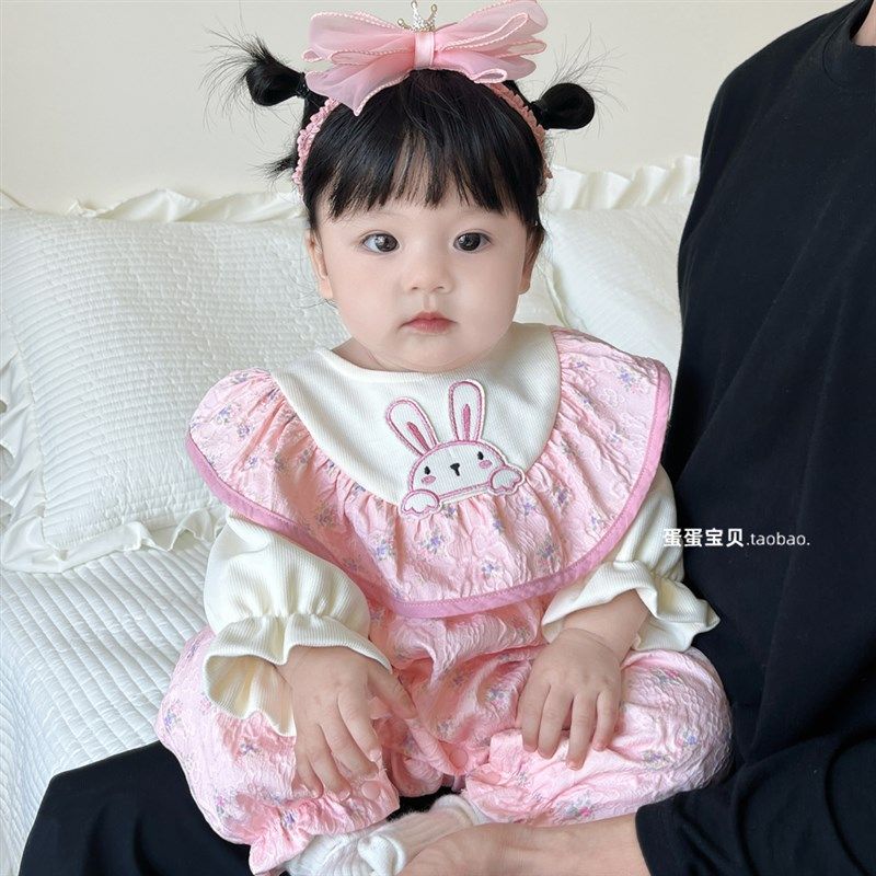 超萌婴儿衣服秋装连体哈衣女宝宝衣服可爱洋气一岁外出春秋季幼儿,淘宝优惠券,粉丝福利购,淘宝优惠卷