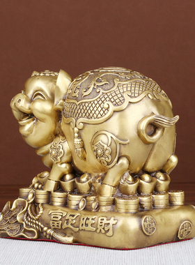 铜猪摆件纯铜富足猪百财猪生肖猪客厅店铺办公室装饰乔迁开业礼品