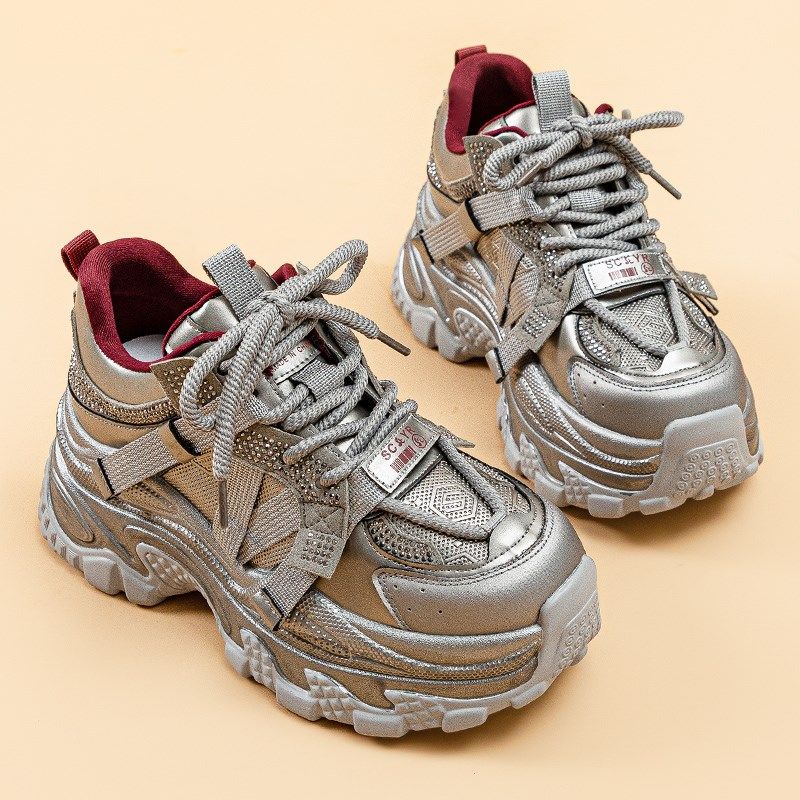 增高厚底老爹鞋女2024新款鞋子女秋冬加绒百搭水钻爆款休闲运动鞋,淘宝优惠券,粉丝福利购,淘宝优惠卷