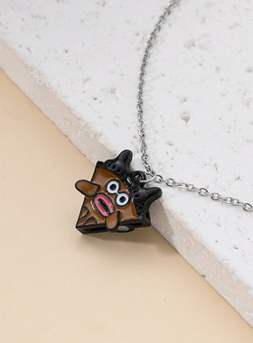 原创设计卡通香肠嘴披萨磁吸项链新款大嘴丑萌高颜值情侣闺蜜颈链