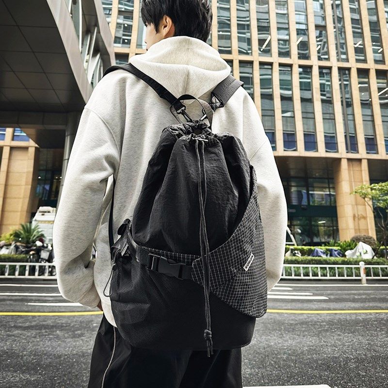 抽绳双肩包单肩斜挎包男女骑行弓箭包通勤包户外运动旅游登山背包,淘宝优惠券,粉丝福利购,淘宝优惠卷