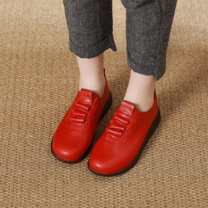 真皮单鞋女平底小皮鞋小码女鞋31 32 33镂空洞洞鞋舒适软底妈妈鞋,淘宝优惠券,粉丝福利购,淘宝优惠卷