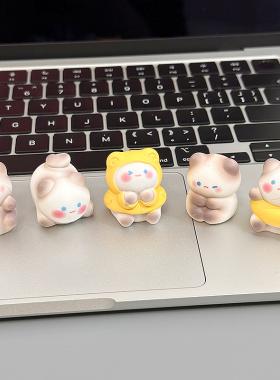 线条小狗电脑趴趴摆件办公室装饰