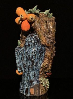 石湾公仔陶瓷枇杷创意家居客厅博古架电视柜饰品摆件植物工艺礼品