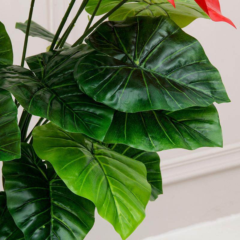 大型室内仿真绿植摆件客厅玄关装饰假花红掌盆栽植物塑料盆景摆饰,淘宝优惠券,粉丝福利购,淘宝优惠卷