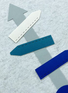 幼儿园家园联系环境布置配件不织布无纺布蓝色系箭头标识墙贴贴饰