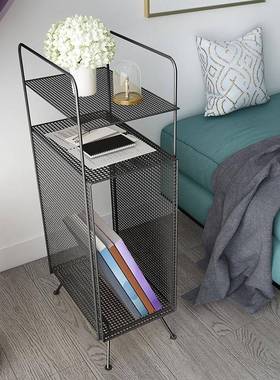 北欧小户型多层储物架家用客厅卧室沙发边小角几简约铁艺置物架