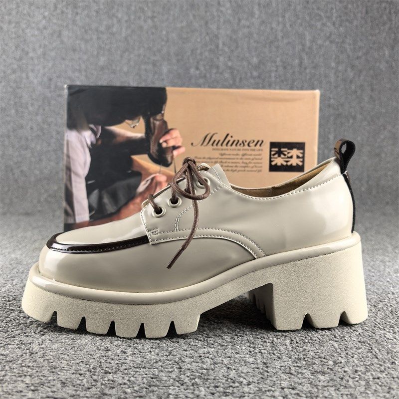 正品撤柜开边珠牛皮深口单鞋女春秋新款圆头中跟系带真皮休闲女鞋,淘宝优惠券,粉丝福利购,淘宝优惠卷