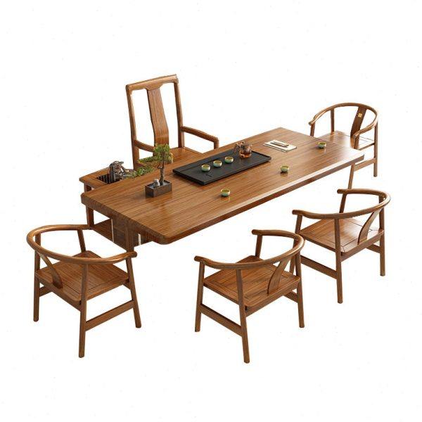 新中式实木大板茶桌椅组合现茶室公室简约风轻奢原木家用茶台,淘宝优惠券,粉丝福利购,淘宝优惠卷
