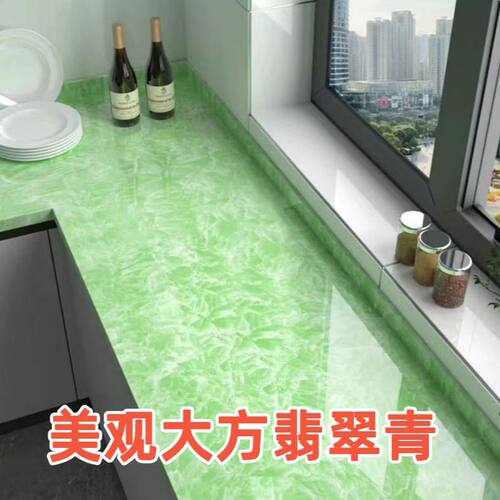 新款加厚厨房防水防油防火贴纸耐高温贴纸大理石墙壁橱柜灶台贴膜 - 图2