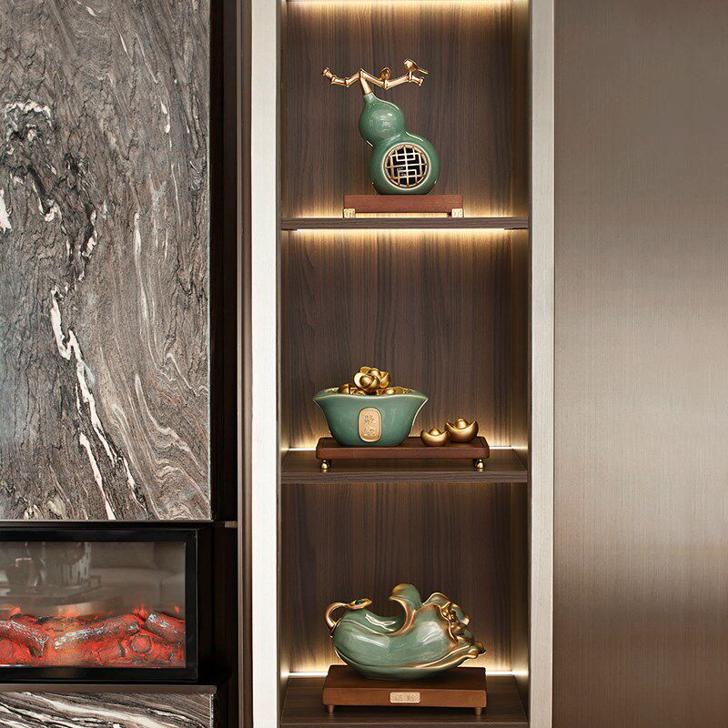 中国风葫芦摆件陶瓷冰裂釉家居装饰品书房书桌玄关新中式搬家礼物,淘宝优惠券,粉丝福利购,淘宝优惠卷