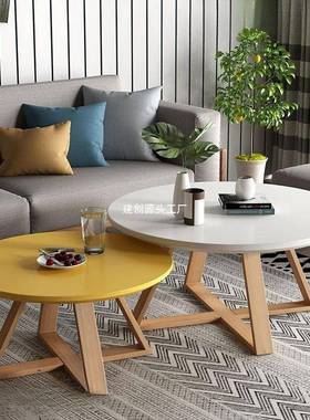 北欧茶几简易实木小小户型桌子简约现代客厅家用卧室小桐安画