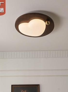 云朵中古实木吸顶灯美式复古卧室灯奶油风全光谱护眼主卧室灯具