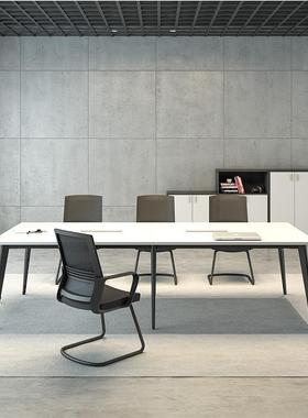 办公室小型会议桌长桌简约现代办公条形桌员工培训桌洽谈桌椅组合