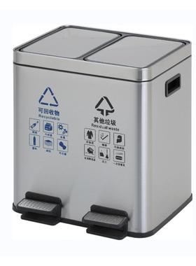 不锈钢脚踏桶垃圾桶夹缝垃圾筒家用缓降卫生间废纸桶分类垃圾