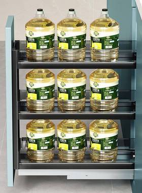 调味调料拉篮厨房橱柜窄柜抽屉式极窄小尺寸柜内抽拉式置物架收纳