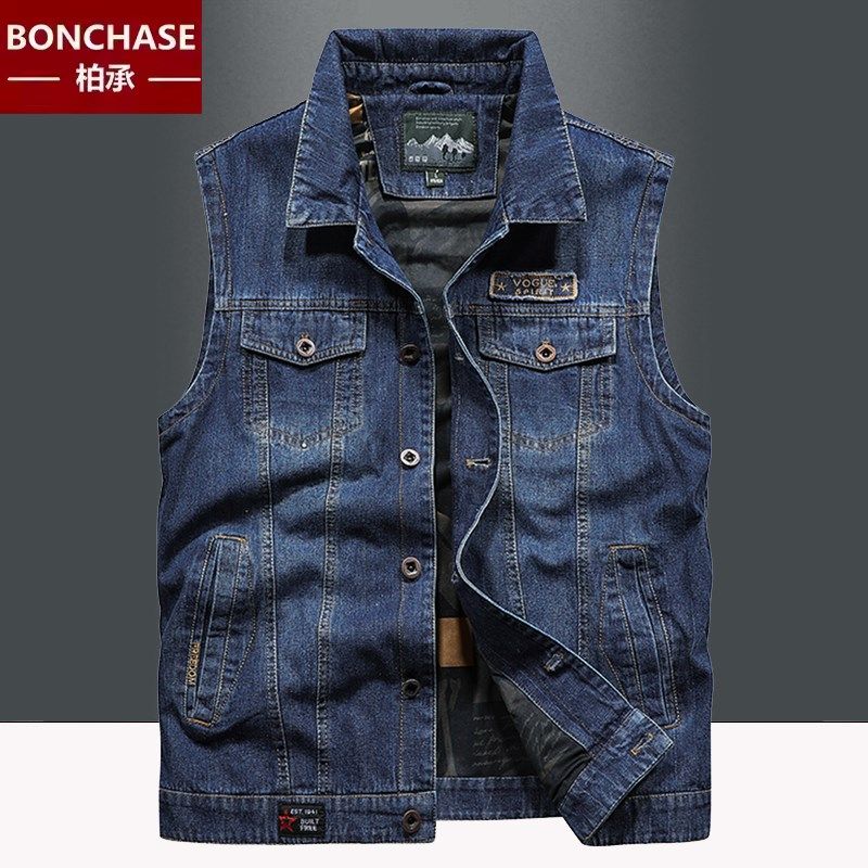 牛仔马甲男2025夏季新款休闲韩版潮流多口袋工装背心坎肩无袖外套,淘宝优惠券,粉丝福利购,淘宝优惠卷