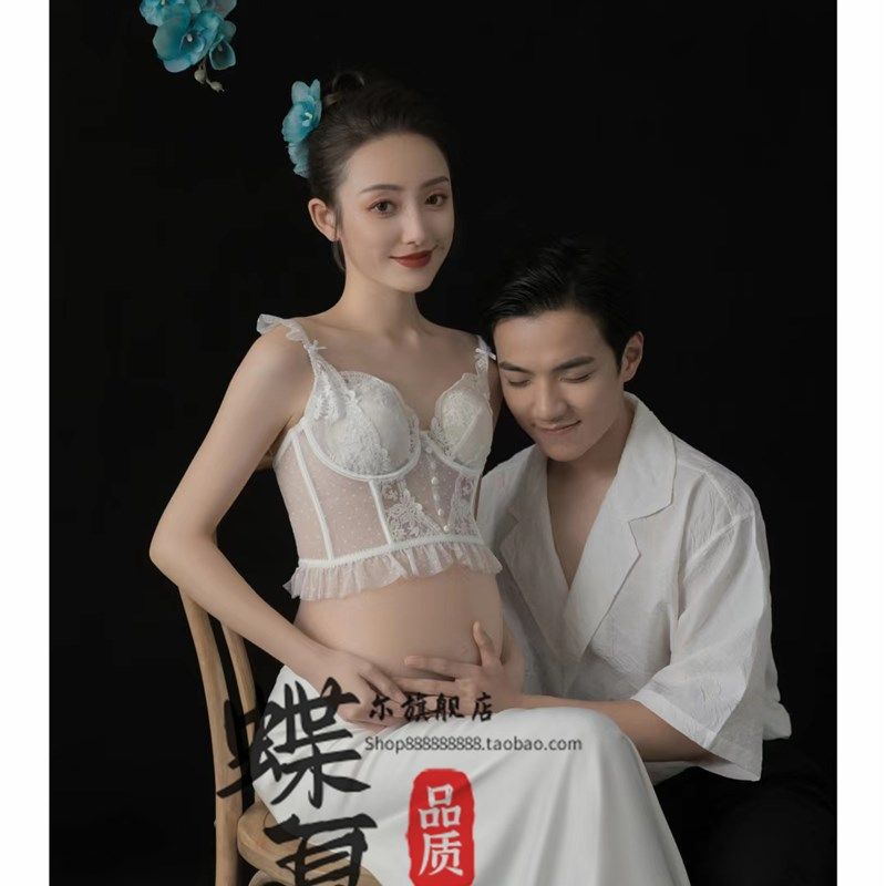 新款孕妇影楼主题拍照服装法式气质简约套装孕妈咪高级感摄影服装,淘宝优惠券,粉丝福利购,淘宝优惠卷