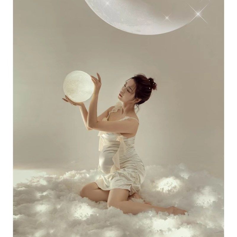 影楼孕妇照服装白月光孕妇写真新款高级感吊带裙孕妈咪艺术照摄影,淘宝优惠券,粉丝福利购,淘宝优惠卷