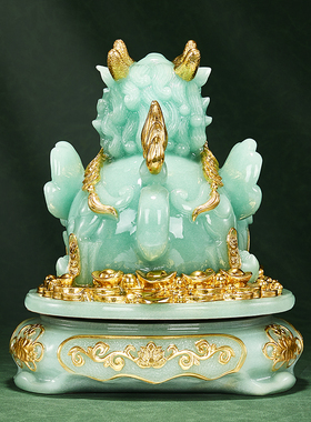 玉石貔貅招财摆件转动聚财皮丘客厅D玄关老板办公室装饰品开业礼