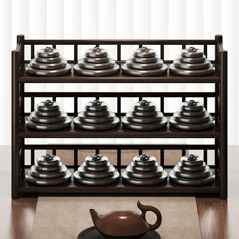 桌面博古架小型桌上中式茶杯架紫砂壶茶具收纳架茶V叶架摆件置物 - 图2