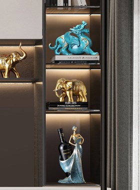 新中式书房办公室茶m室酒柜装饰品摆件家居客厅高端大气摆设品酒