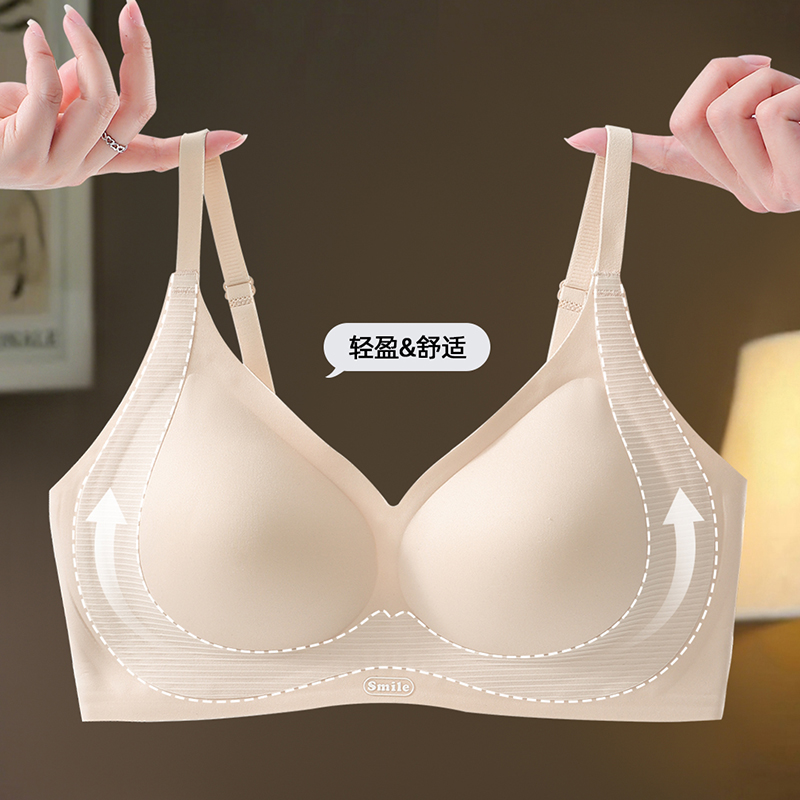 精灵物语升级款果冻条内衣女无痕无钢圈聚拢收副乳防下垂3d软支撑 - 图3